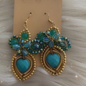 Elegant Gold and blue earrings.